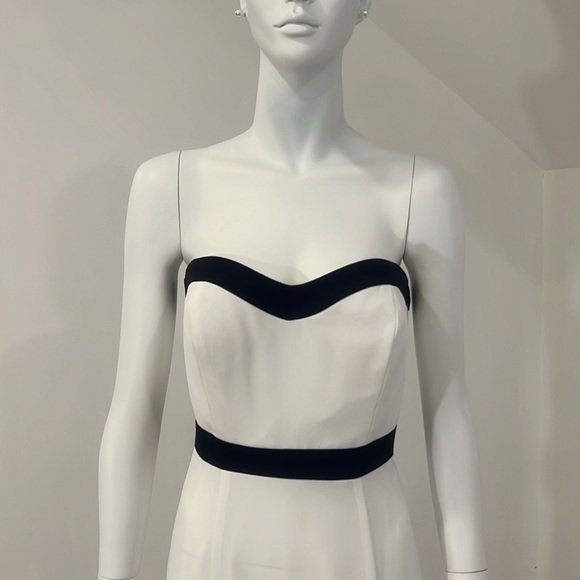 NWT SAMPLE SOCIAL 8146 bride bridesmaid size 10 IVORY/ Black. Georgette.Pristine - Picture 3 of 8